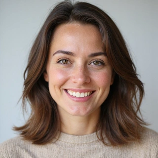 Retrato profesional de la nutricionista principal de NutriVida Online, con una sonrisa amable