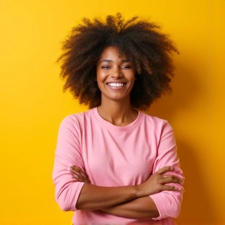 Retrato profesional de una joven nutricionista sonriendo y con energía